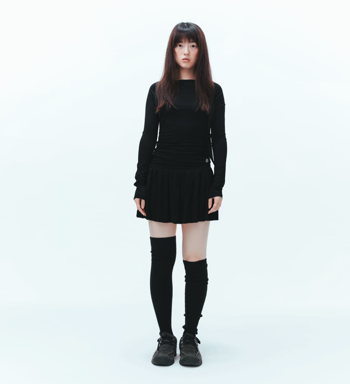 코이세이오 드레이핑 미니 드레스 블랙 상품이미지1