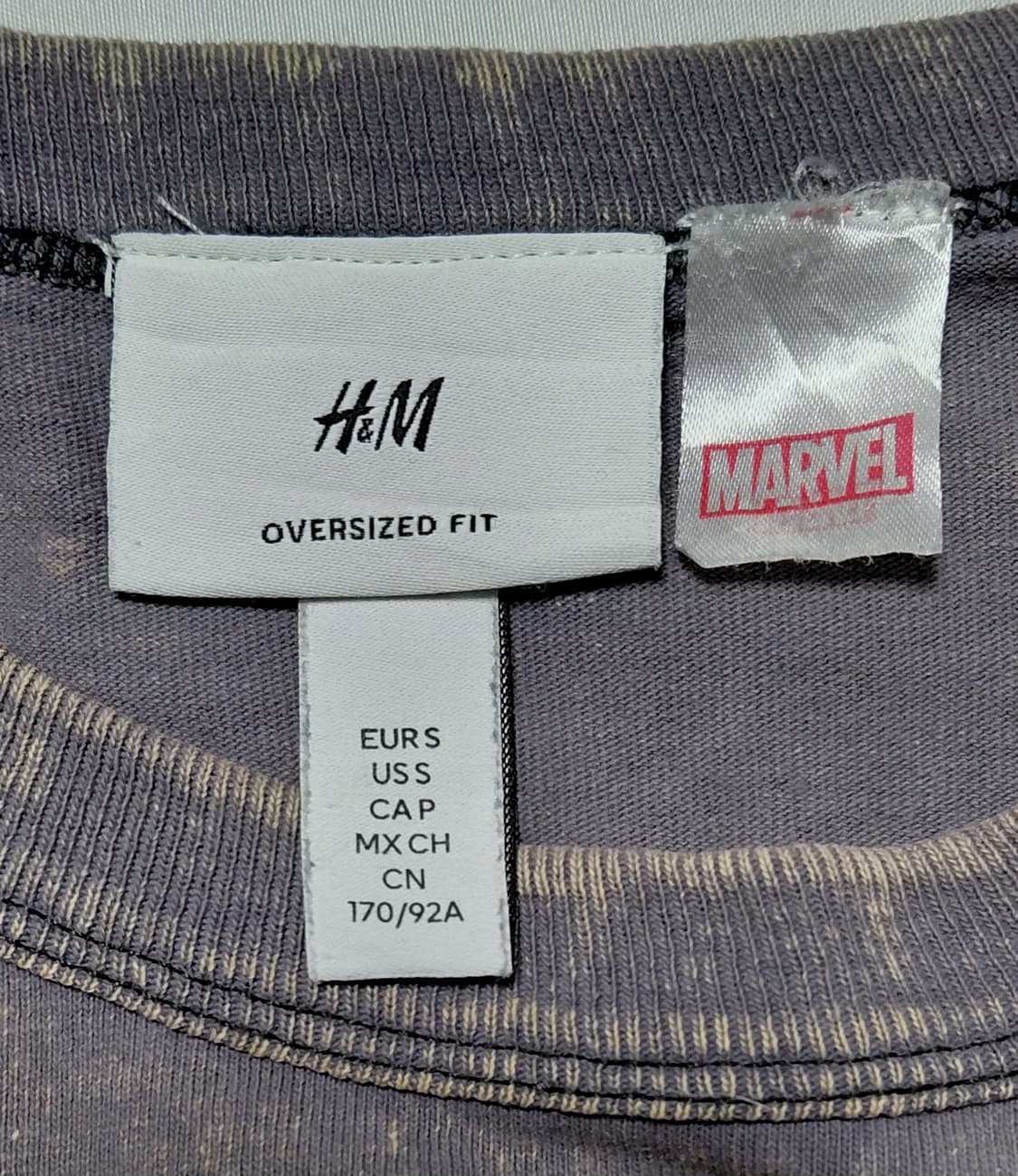 [S~M/오버핏] H&M x 마블 아이언맨 피그먼트 워싱 티셔츠 상품이미지6