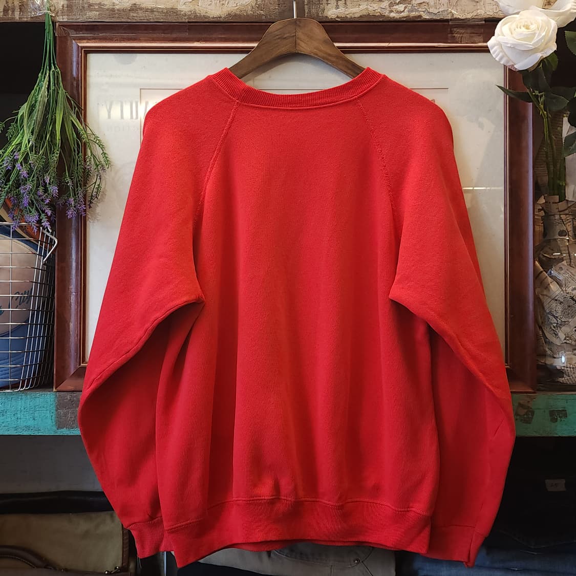 90s 헤인즈 빈티지 스웻셔츠 플레인 스웻셔츠 레드 L 상품이미지2