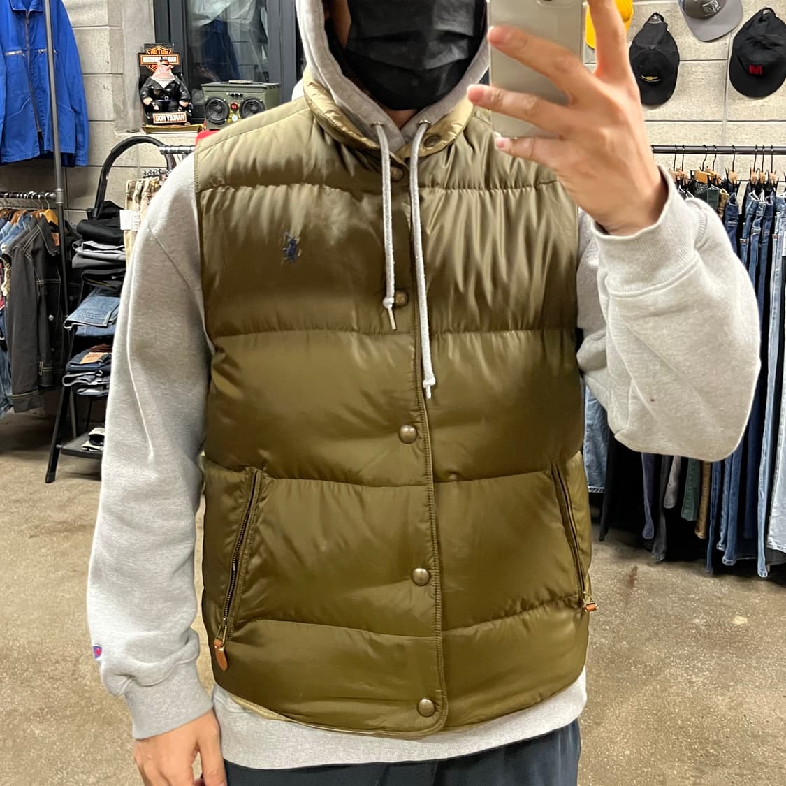 폴로 리버시블 덕다운 패딩 조끼 (M) 상품이미지9