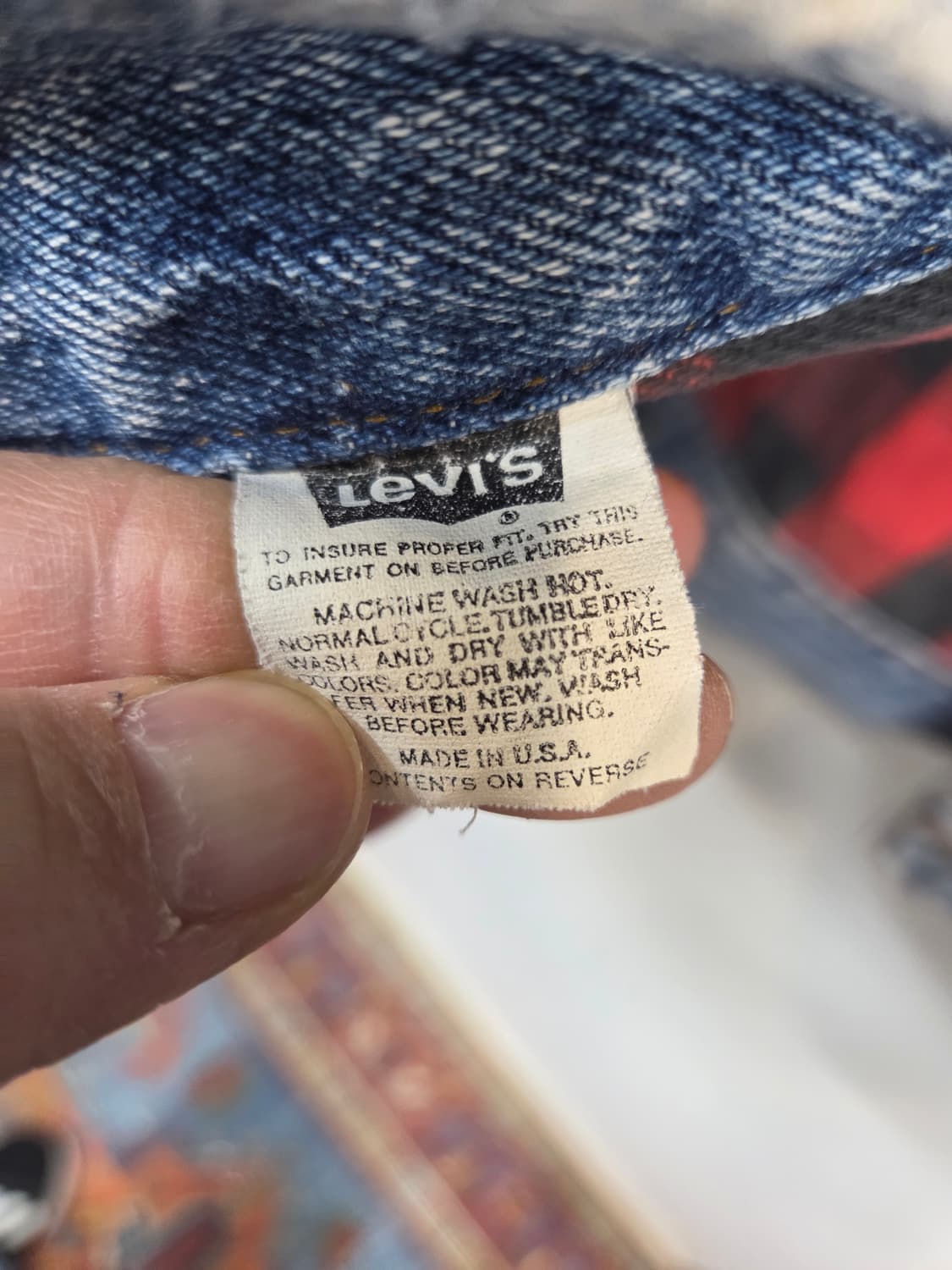 리바이스 빈티지 90s 블랭킷 버팔로 체크 데님자켓 xl 상품이미지4