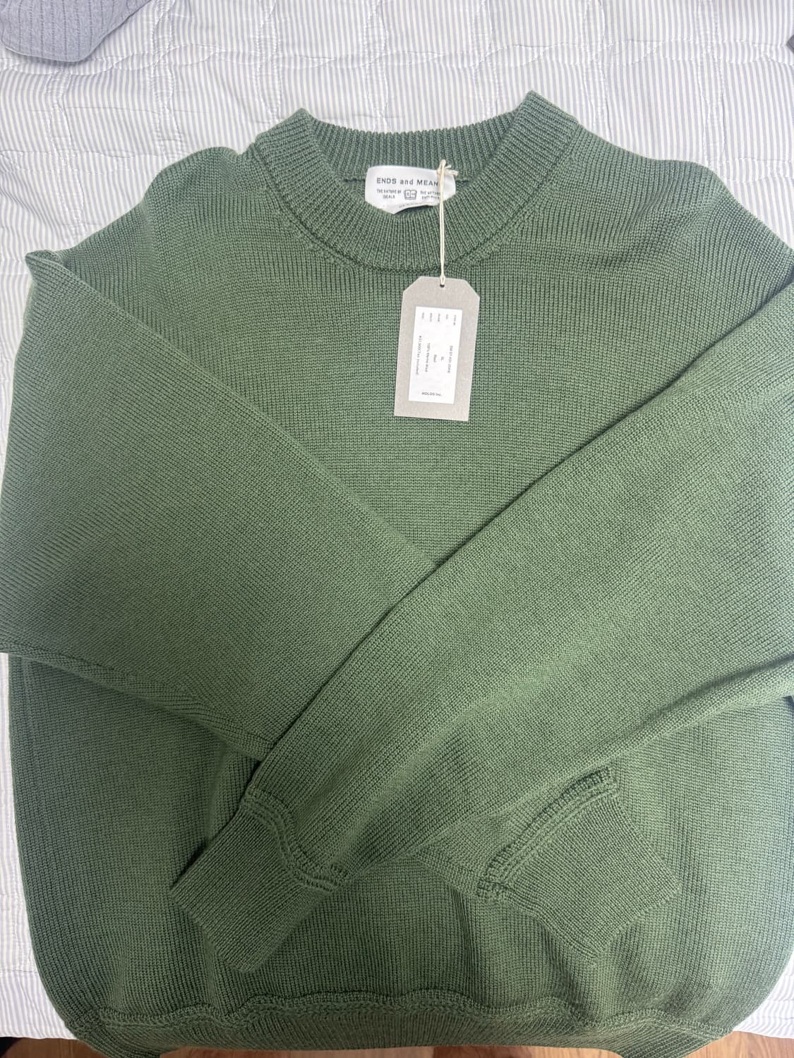 Ends and Means 크루넥 니트 바질색상 xl 상품이미지2