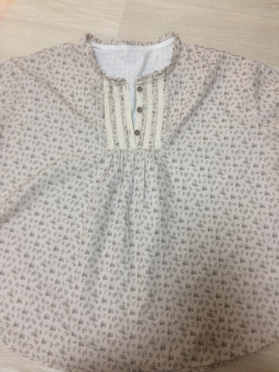 일본빈티지 모리걸 잔꽃 반팔 블라우스 상품이미지1