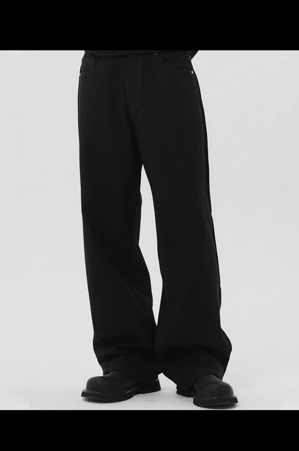 [L] 디앤에스알 DNSR 시그니처 와이드 데님 블랙블랙 상품이미지2