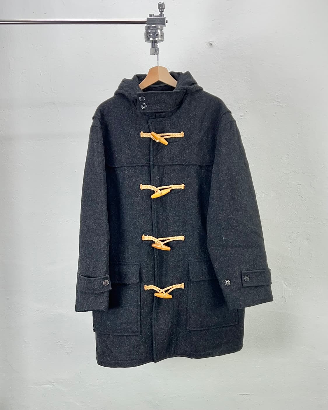 폴로 랄프로렌 차콜 로프 토글 스냅 후디 울 더플 코트 상품이미지1