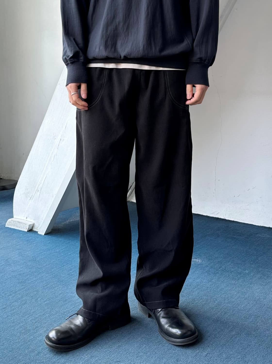 Fake suede fatigue design easy pants 상품이미지2