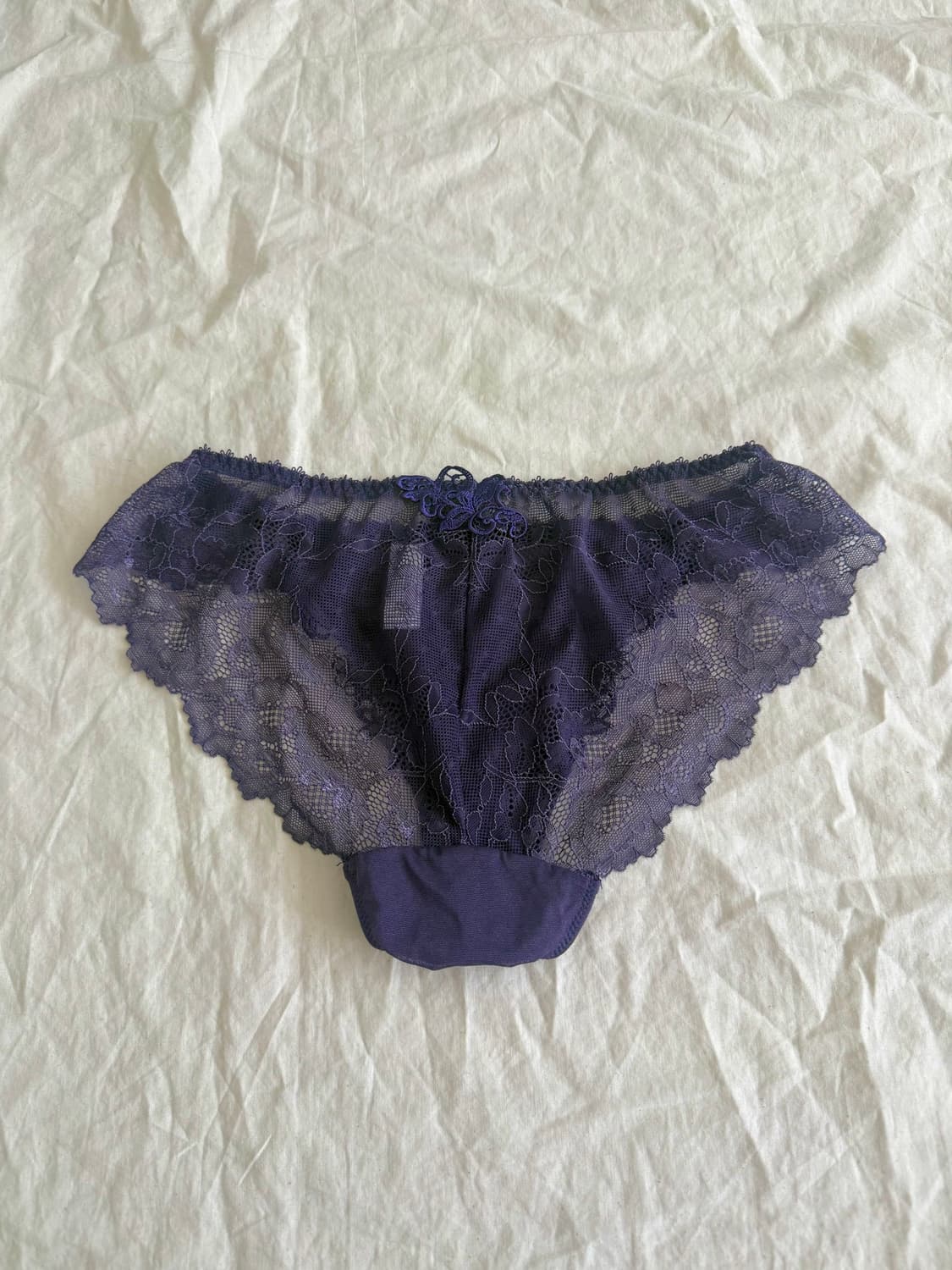퍼플 란제리 갸루 시스루 팬티(미착용 제품) 상품이미지5