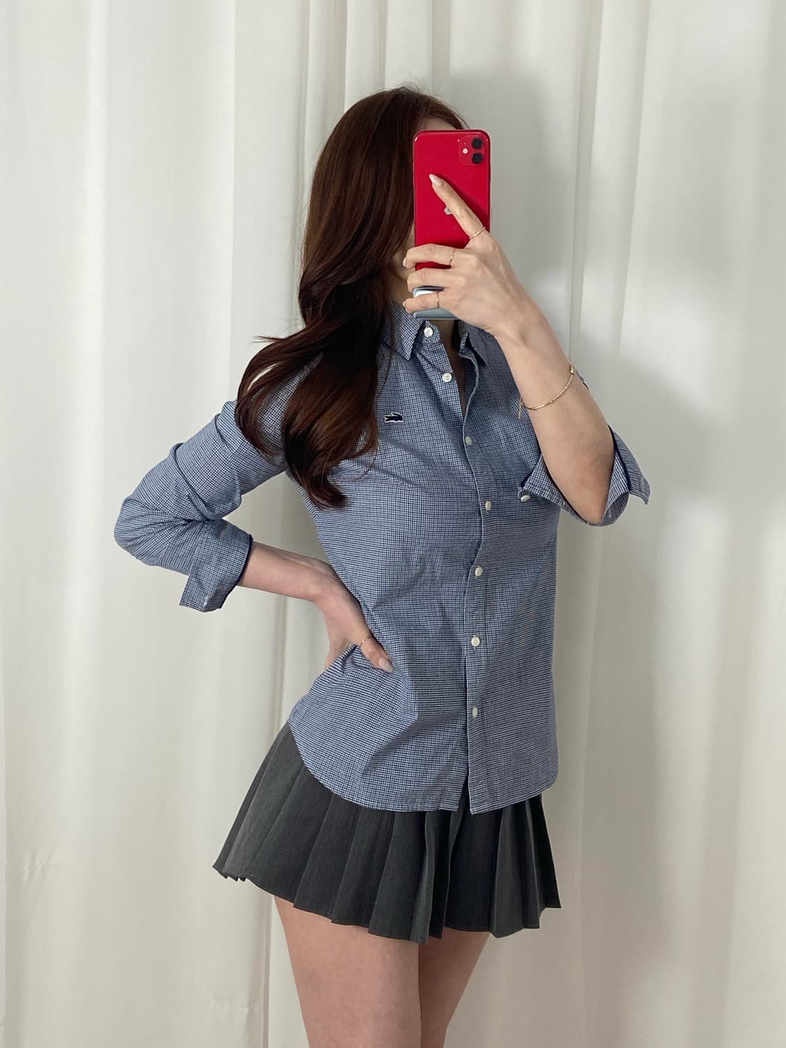 라코스테 체크패턴 블랙와펜 셔츠 상품이미지2