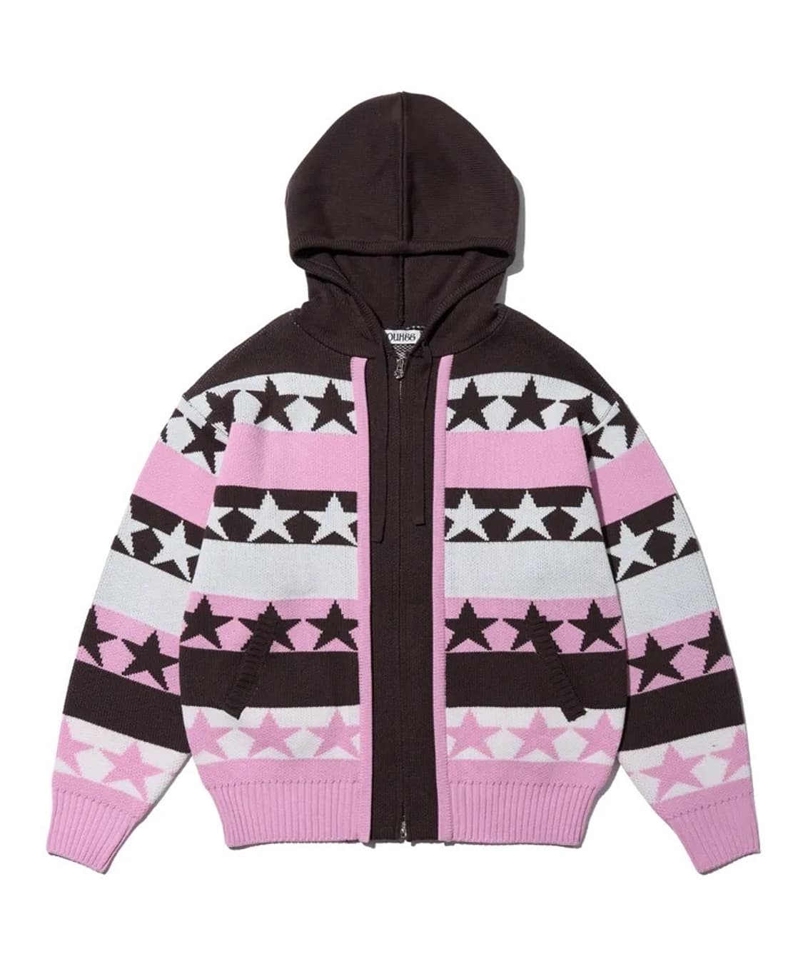 유희 스타 패턴 레이어드 니트 후드집업 가디건 팝니다 :) 상품이미지2