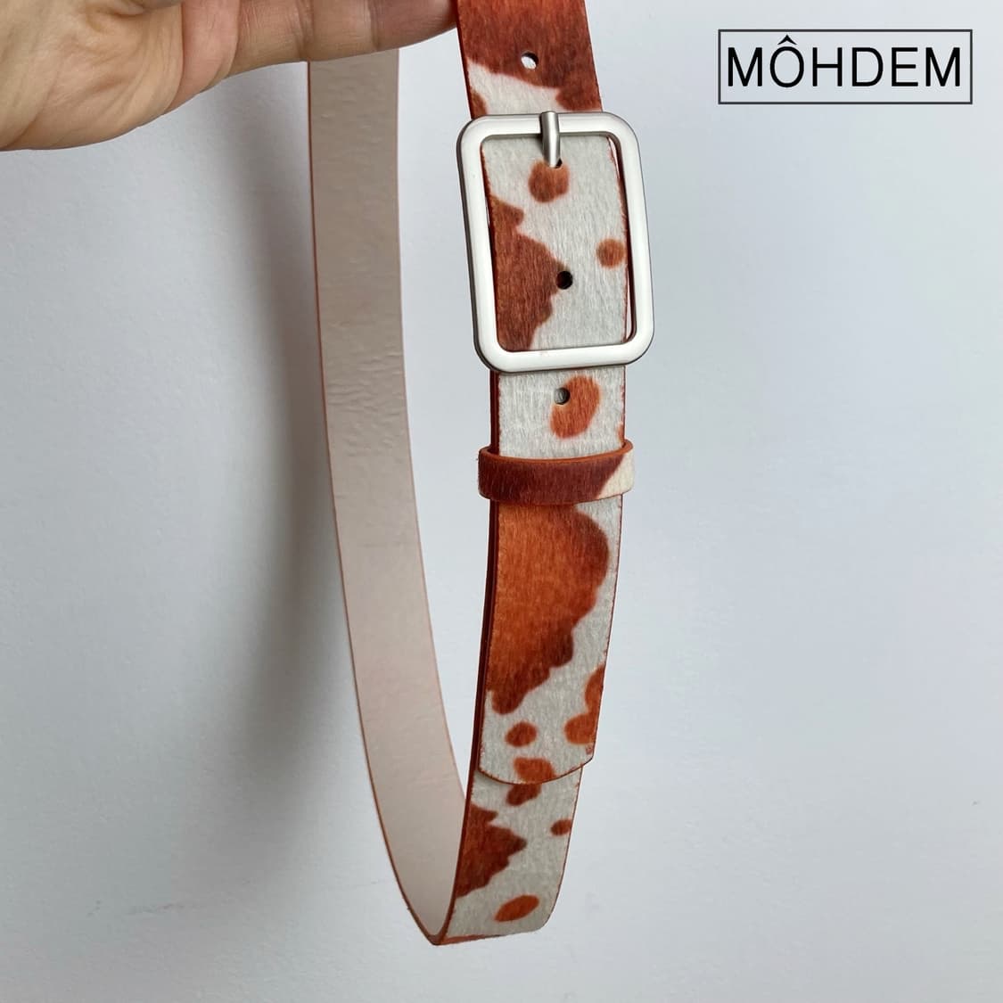 [Unisex] 카우헤어 송치털 벨트 레오파드 카멜 상품이미지10