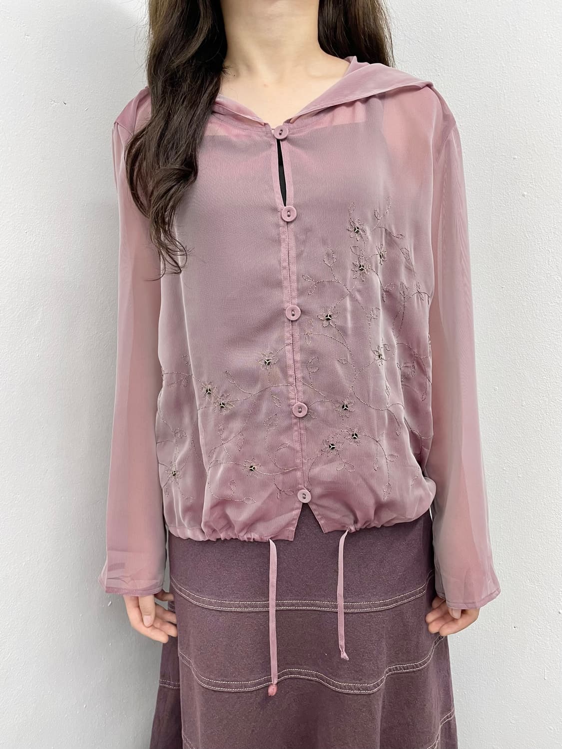 페어리 오간자 자수 버튼 셔츠 상품이미지2