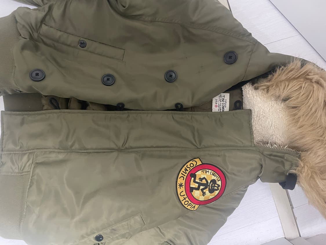 팀코믹스 ma-1 후디드 덱 점퍼 m 카키 상품이미지2