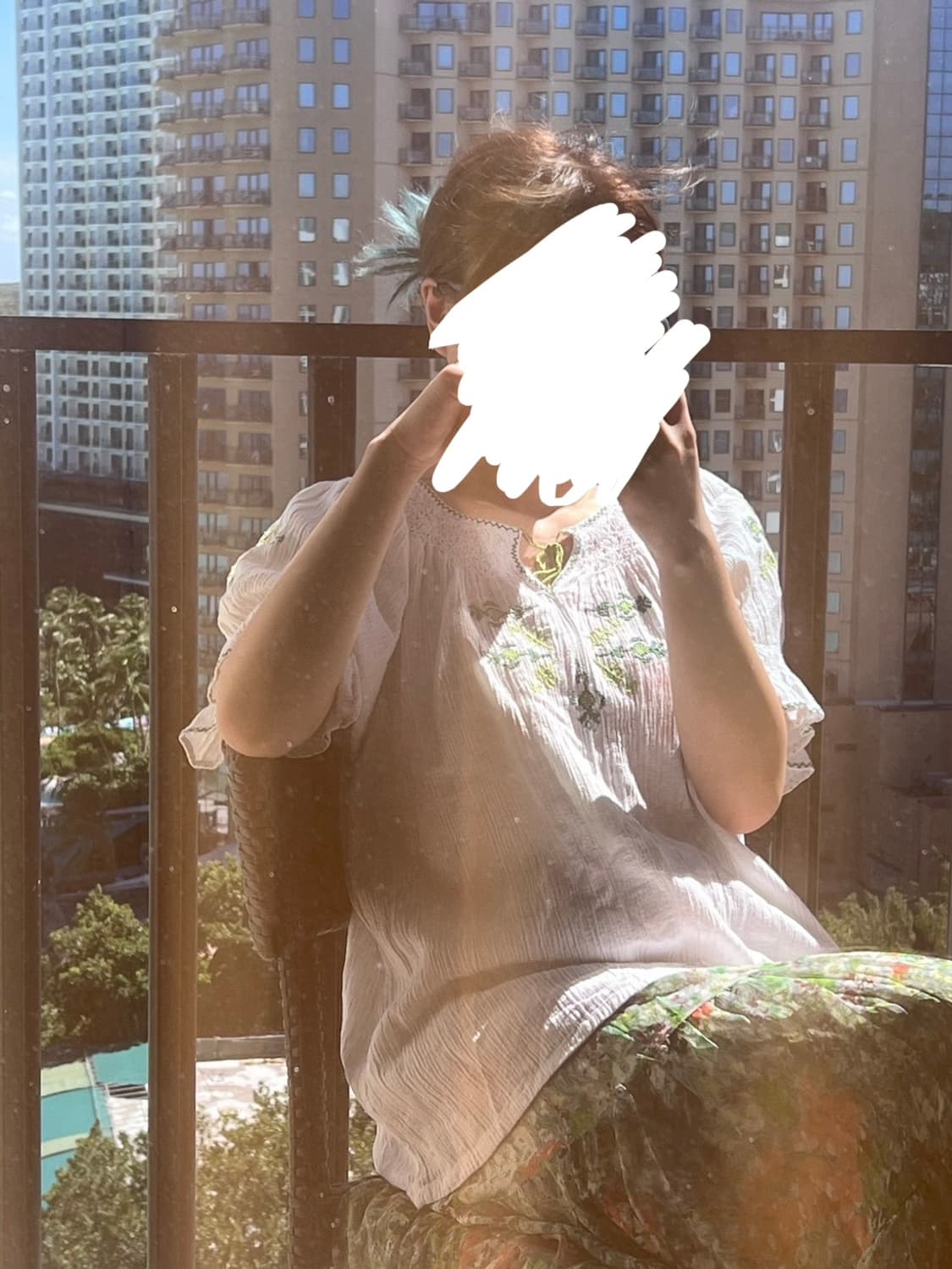 2P 초록색 하구미 자수 블라우스 원피스 코디 세트 상품이미지7