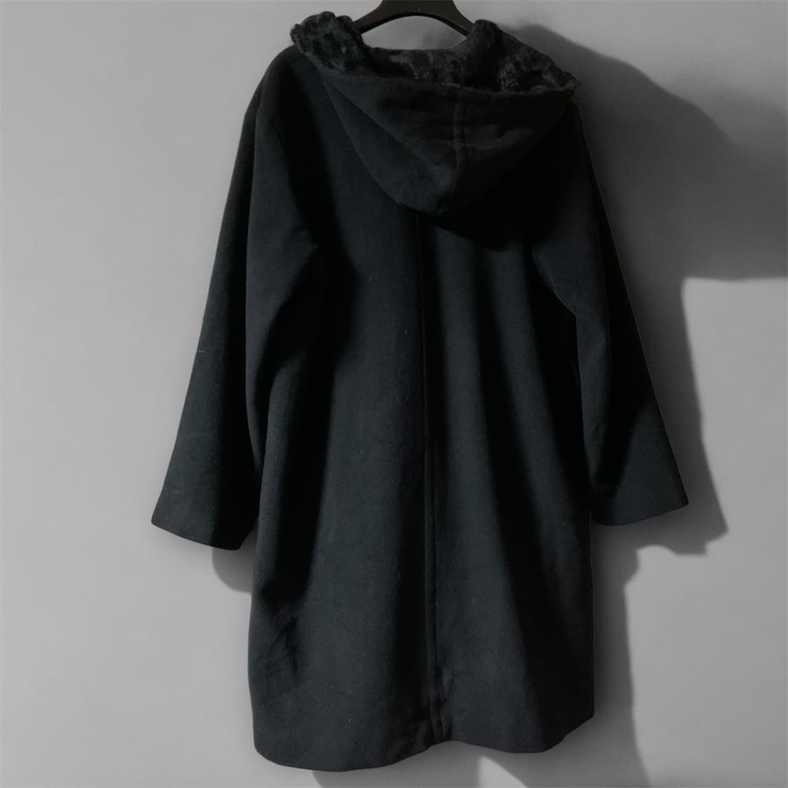 울 100 후드 퍼 트리밍 코트 M 상품이미지2