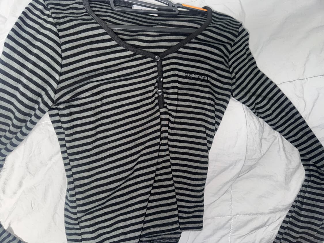 애즈온 ELLEN STRIPE TEE / BLACK 상품이미지2