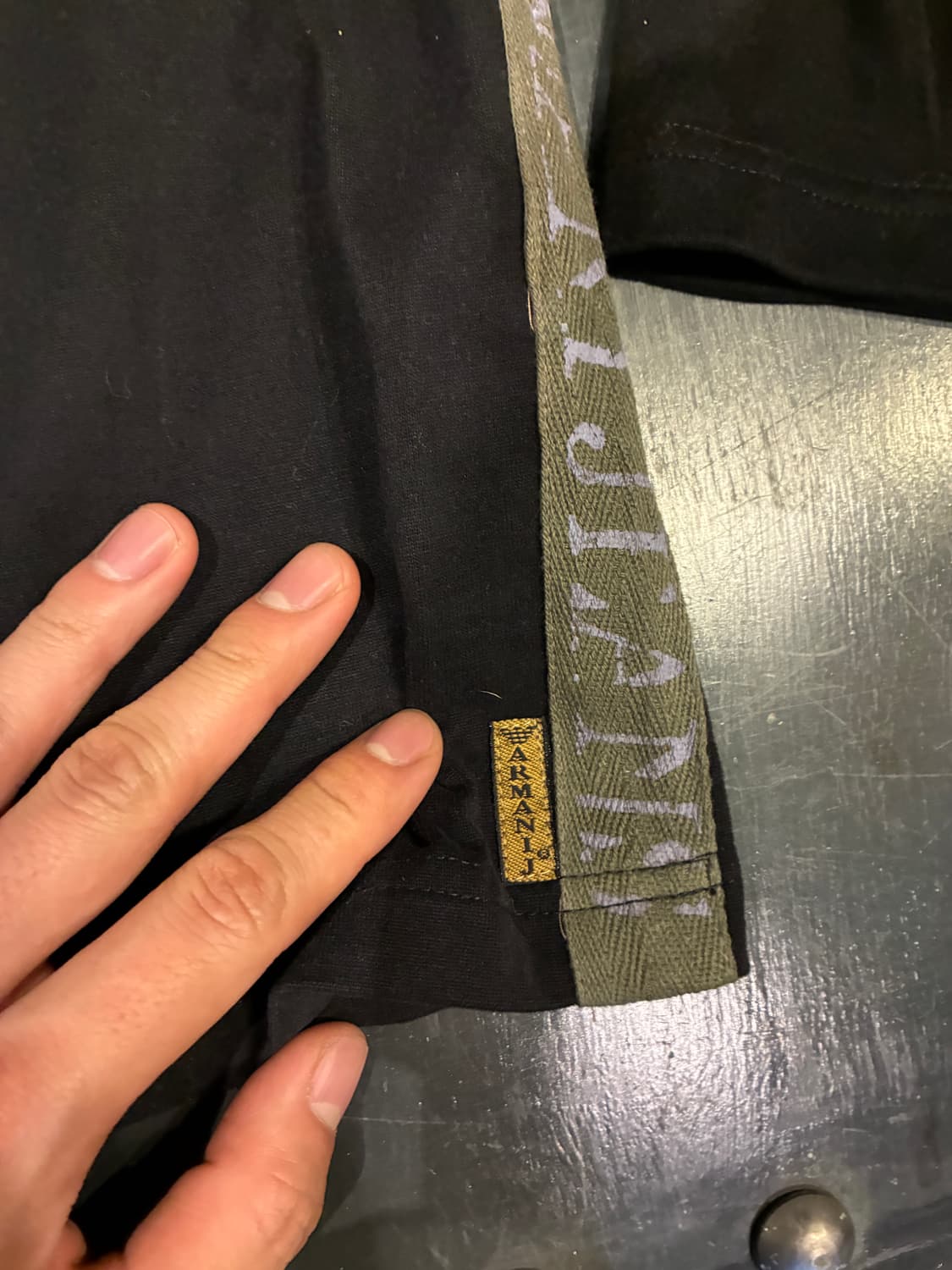 M) 아르마니 래글런 롱슬리브 블랙 상품이미지3