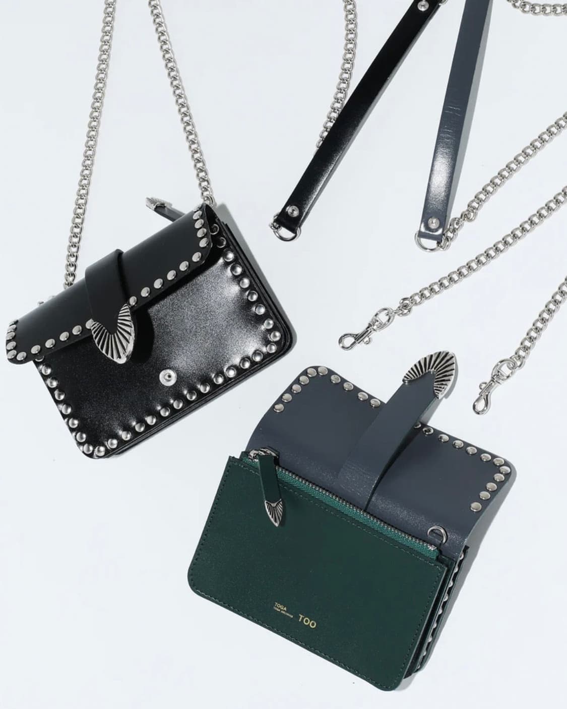 토가 TOGA 스터드 체인 지갑/미니 백_ 블랙 상품이미지5