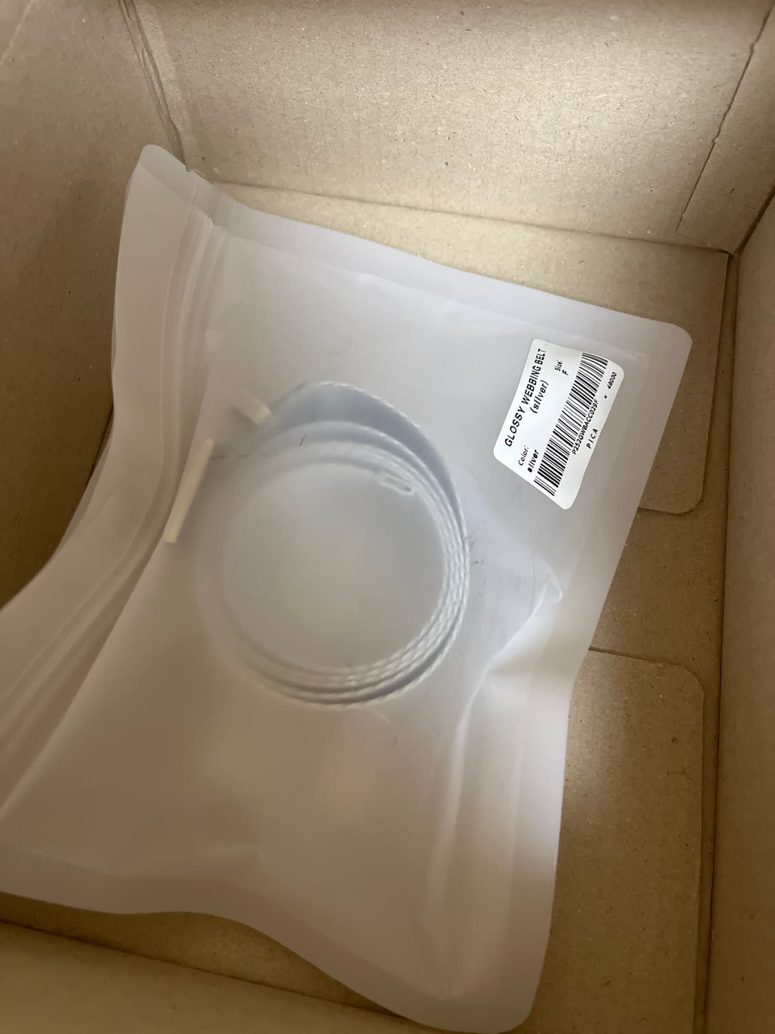 Pica 실버 벨트 Glossy Webbing belt 파이카 상품이미지2