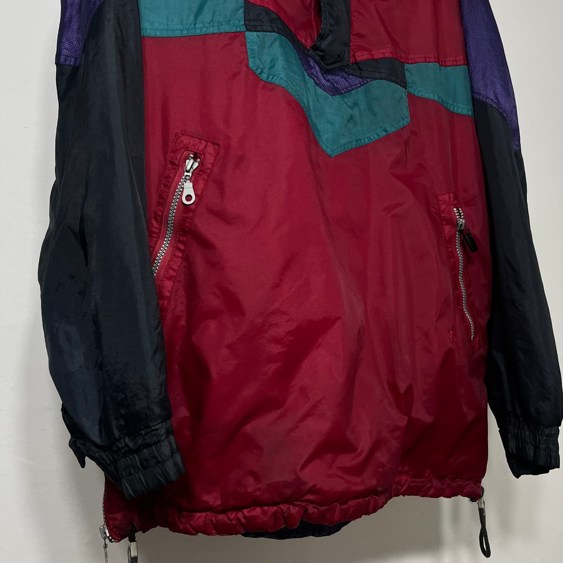 90s 바람막이 올드스쿨 아노락 점퍼  블랙퍼플레드그린 상품이미지4