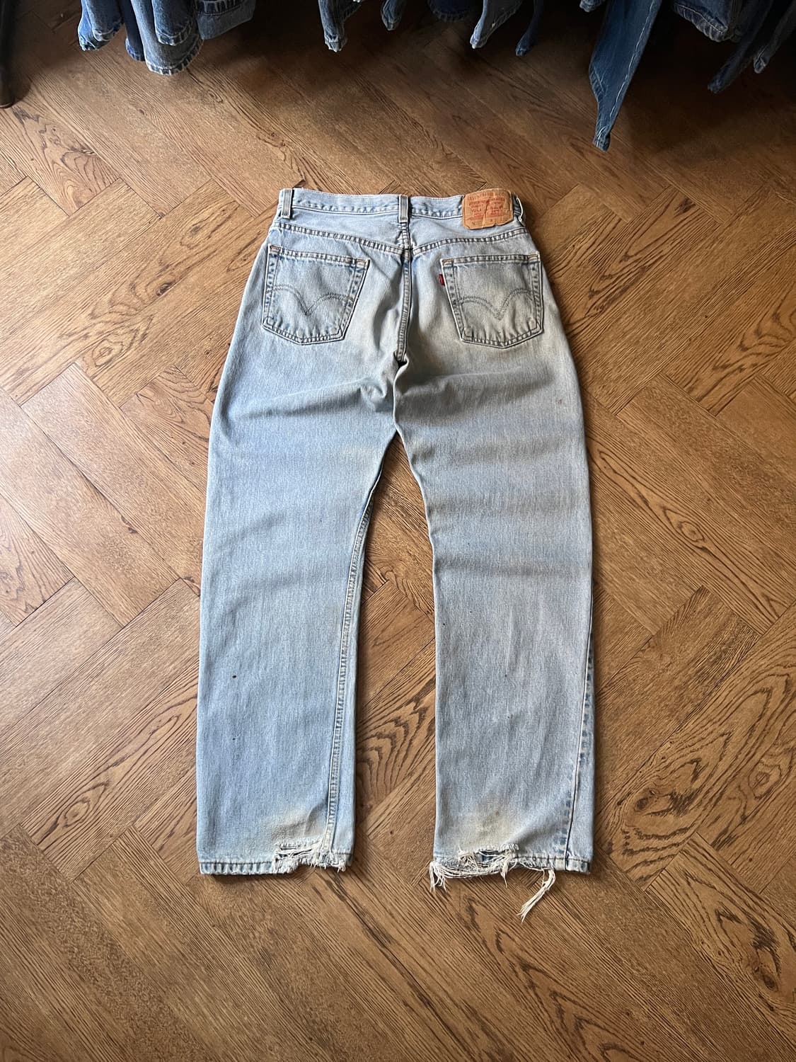 [31]00's 리바이스 USA 505 빈티지 워싱 라이트블루 데님 팬츠 상품이미지2