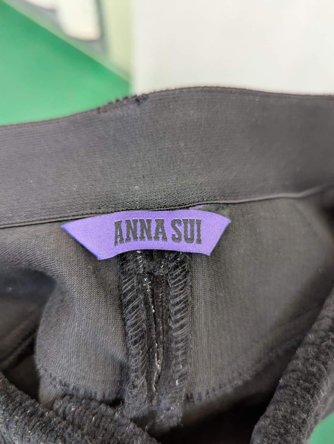 안나수이 블랙 코듀로이 와이드 팬츠 상품이미지3