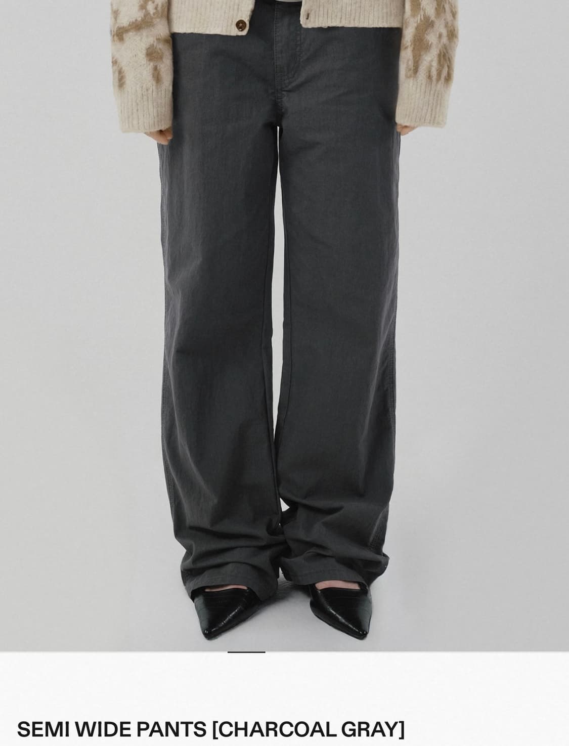 Suade semi wide pants charcoal gray 상품이미지4