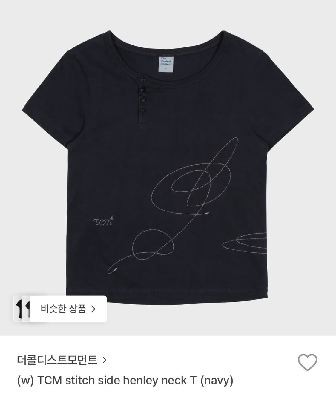 TCM stitch side henley neck T 상품이미지1