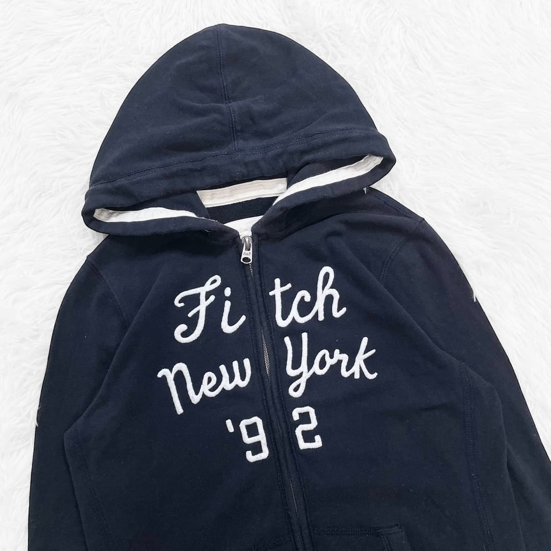 아베크롬비 피치 로고 후드집업 네이비 상품이미지3