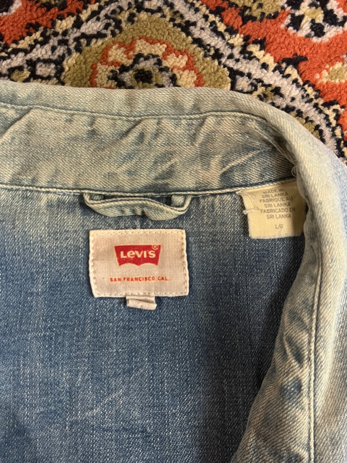 [L] 리바이스 빈티지 연청 웨스턴 데님셔츠 상품이미지2