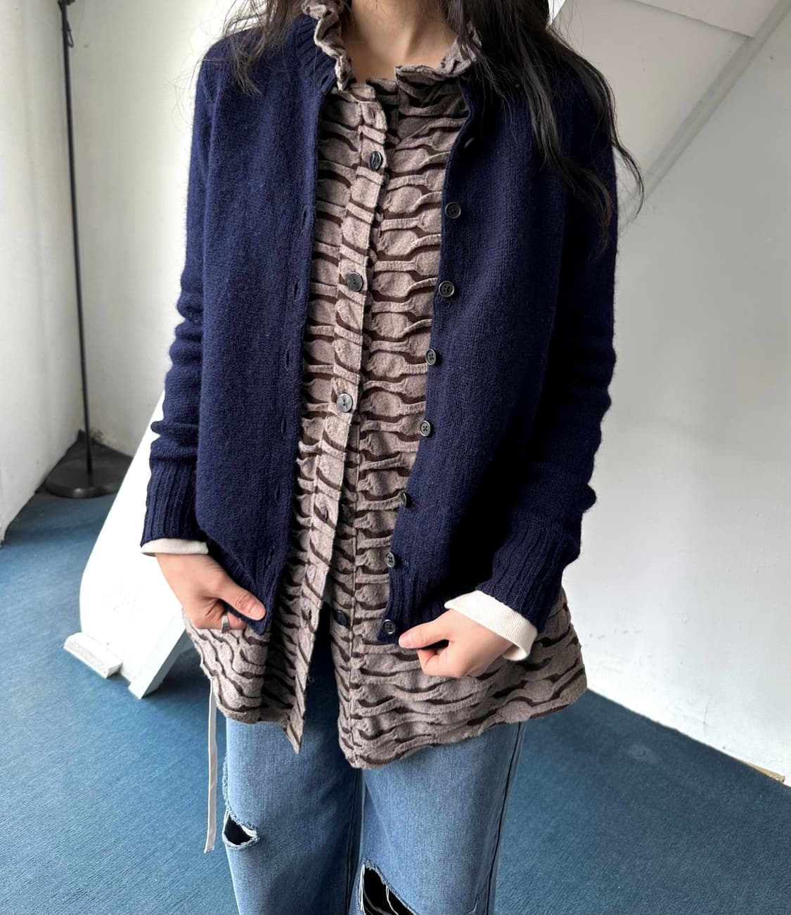 High gauge design pattern 2way knit jack 상품이미지5