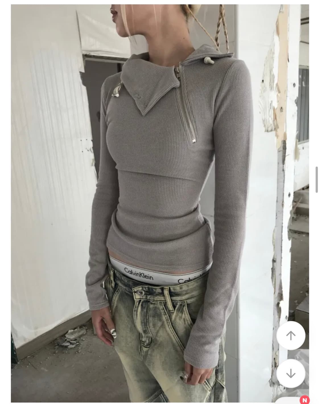 쿄이 asymmetric zipup t 상품이미지1