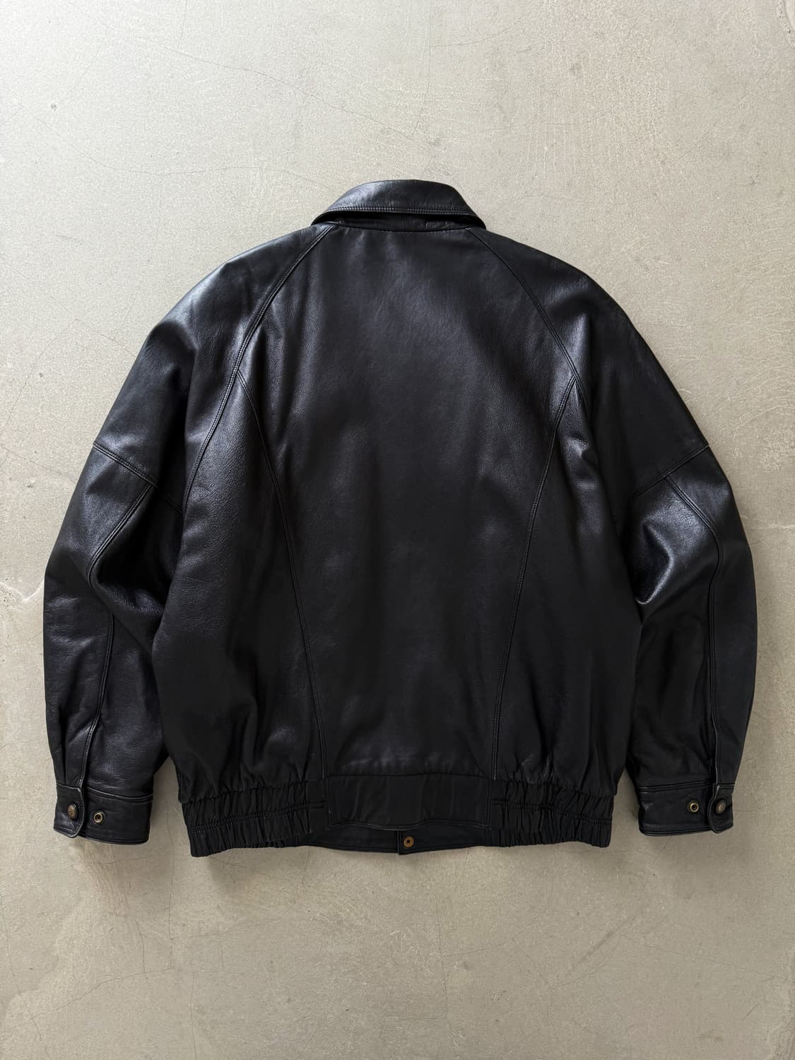 Vintage Sheepskin Leather Bomber Jacket  상품이미지4