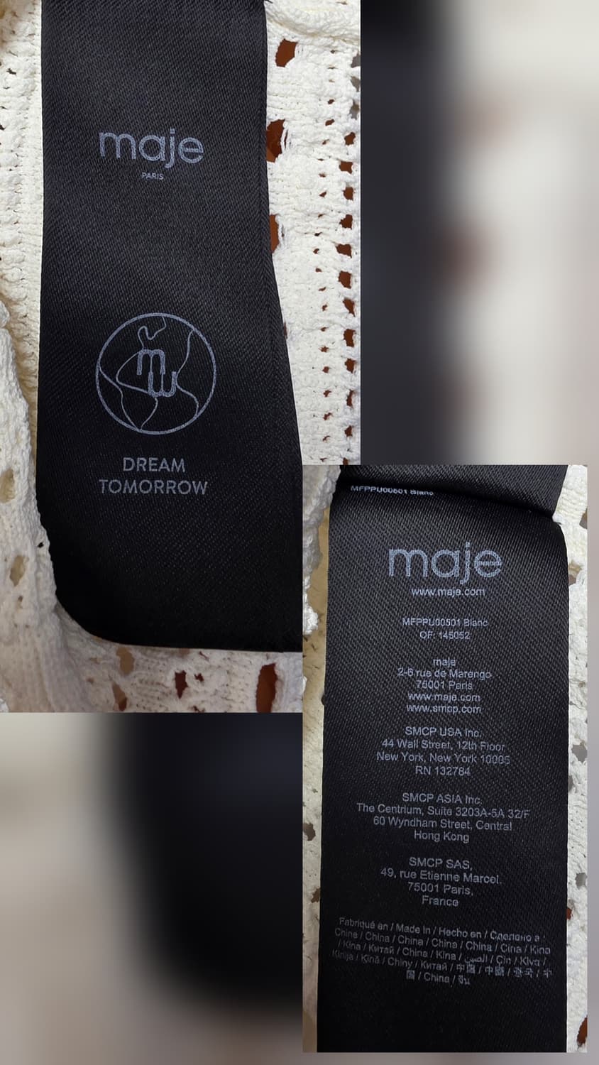 마쥬 크로셰 크롭탑 66 니트탑 8부소매 레이스탑 WM43 상품이미지4