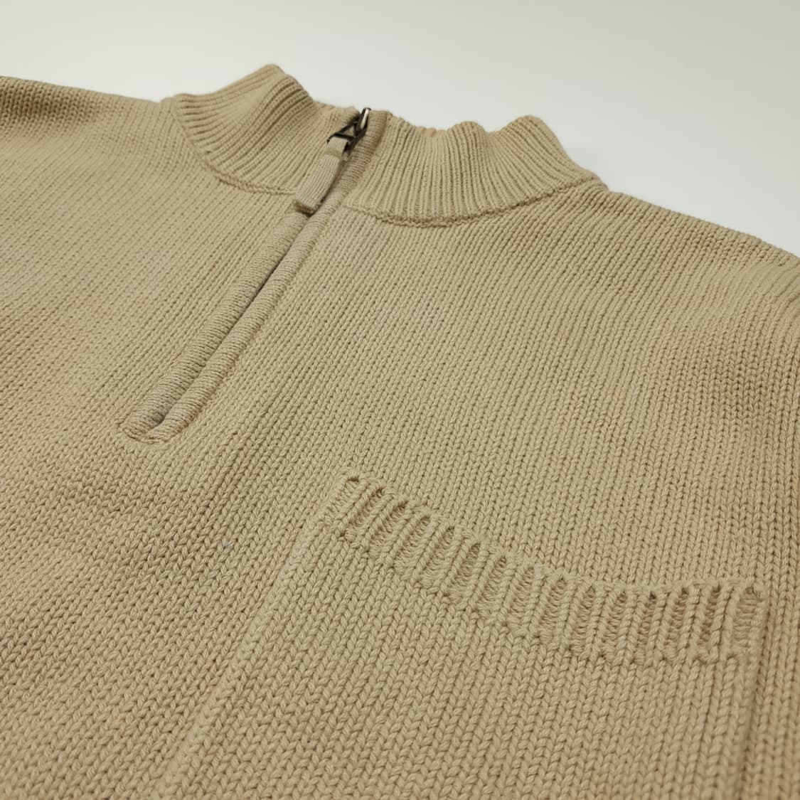 CL107 M 엘엘빈 코튼 리브드 하프 집업 니트 상품이미지5