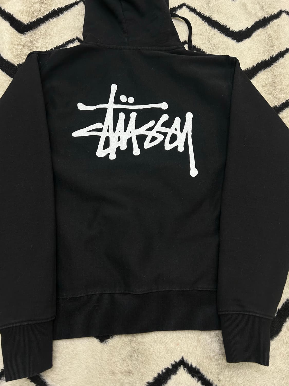 [S]스투시 베이직 후드/블랙/기모 상품이미지2