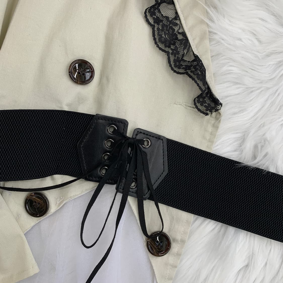 일본 빈티지 &.NOSTALGIA 튈스커트 일체형 트렌치 코트 1708 상품이미지4