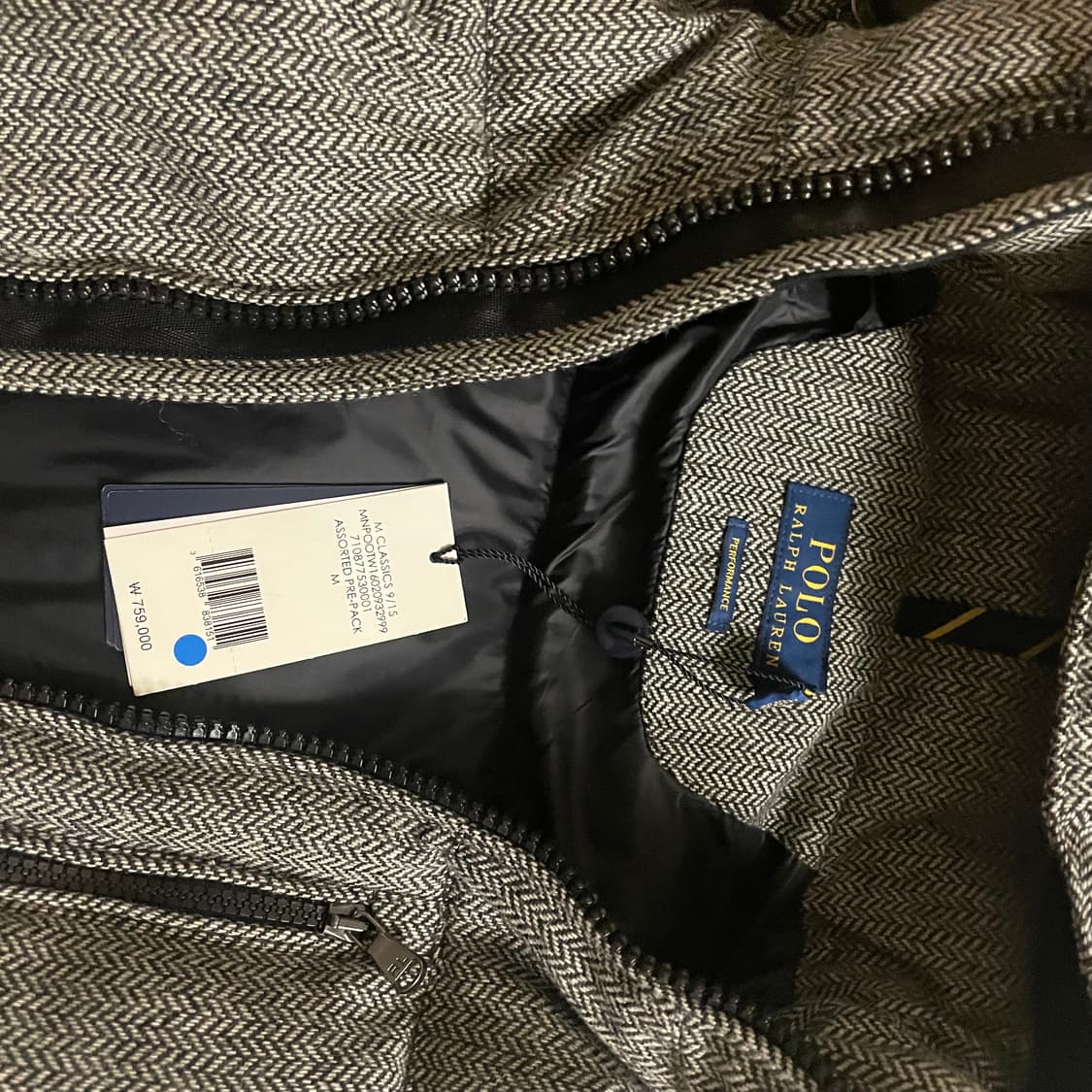 폴로 랄프로렌 헤링본 패딩 새상품 M(100) 상품이미지2