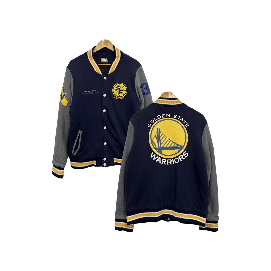 NBA 골든스테이트 워리어스 바스켓볼 바시티 자켓 상품이미지1