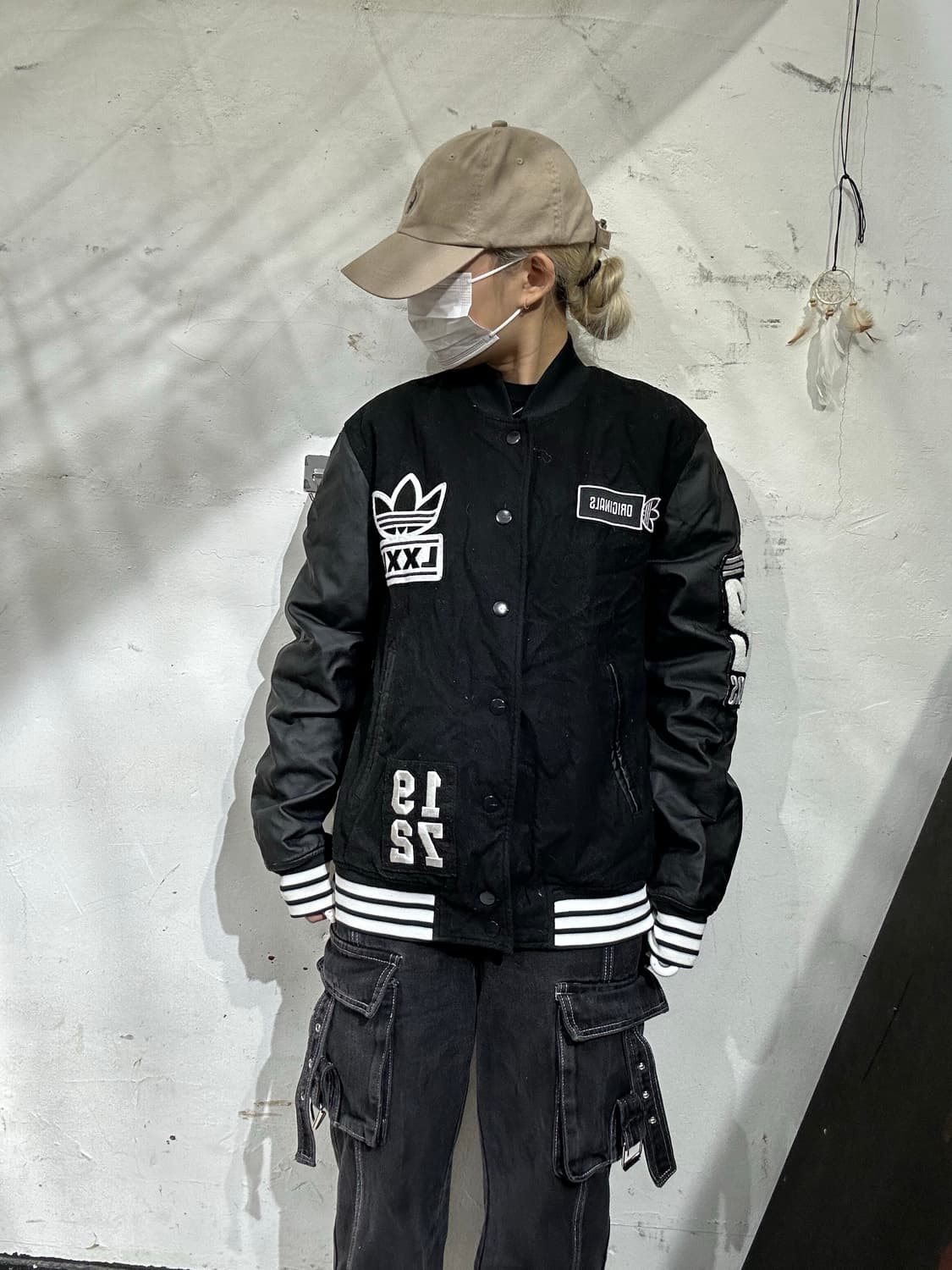 아디다스 블랙 바시티 빅 로고 자켓 95 상품이미지2