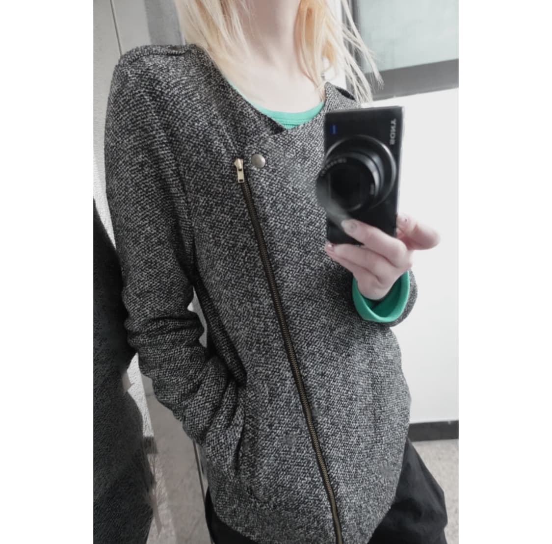 일본빈티지 갸루 니트 라이더 자켓 오네갸루 히메갸루 갸루깔 빈티지 상품이미지3