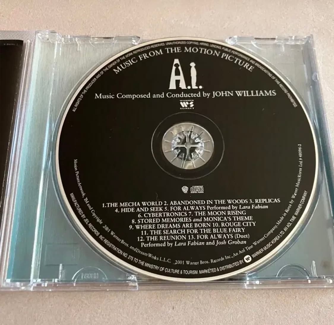 스티븐스필버그 영화 A.I. 에이아이 OST CD 시디 존윌리엄스 상품이미지3
