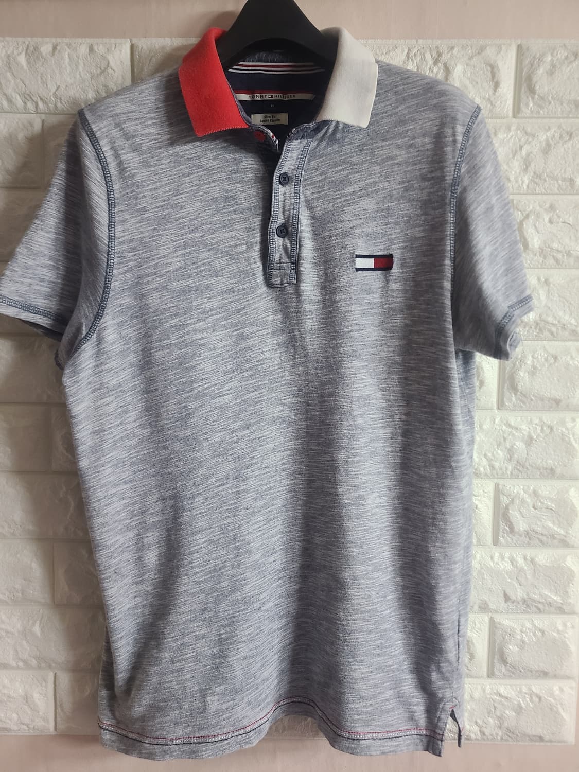 타미힐피거 카라 반팔티 그레이 M 상품이미지1