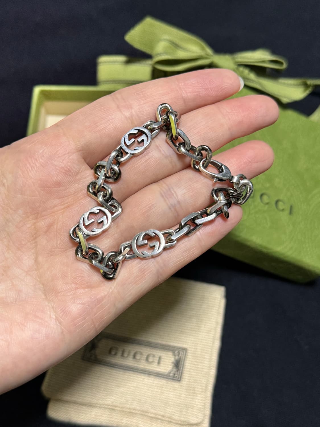 구찌 인터로킹 체인 팔찌 상품이미지3