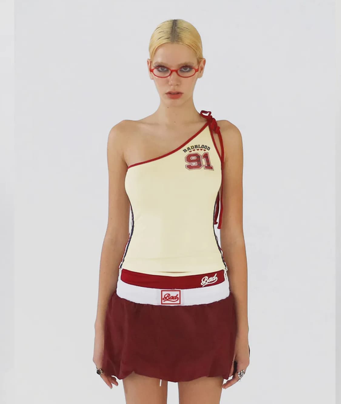 신디 원 숄더 탱크 - 크림 상품이미지1