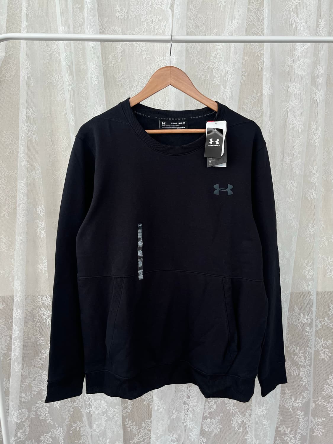 2XL) 새상품 언더아머 콜드기어 기모 맨투맨 블랙 상품이미지1