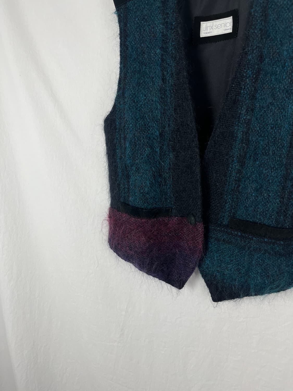 Vintage(Made in canada) 모헤어 도킹 레더 베스트  상품이미지3