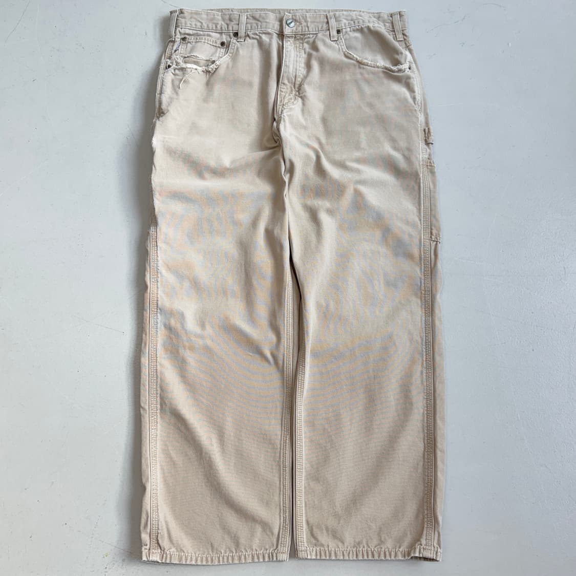 칼하트 OG 가죽패치 카펜터 덕캔버스 와이드 워크팬츠 상품이미지2