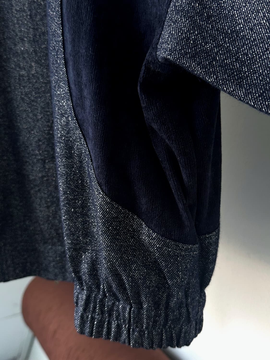 Design knitted panel blouson 상품이미지6