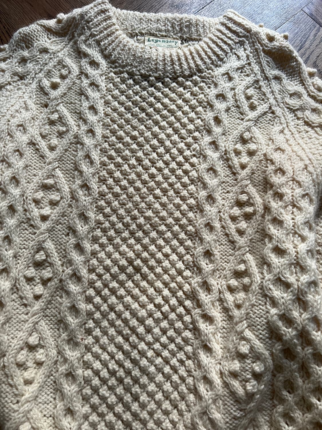 [L]90's 아일랜드제 핸드메이드 아란 피셔맨 스웨터 F4 상품이미지3