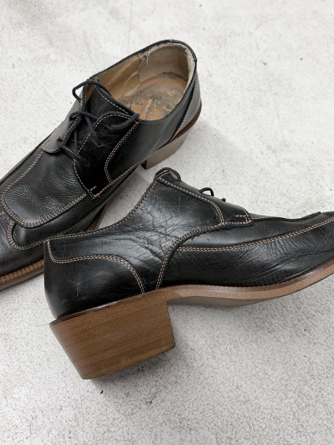 토네이도 마트 스티칭 스퀘어 레더 구두 상품이미지3